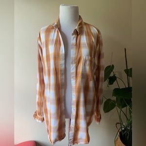 Orange Casual Flannel